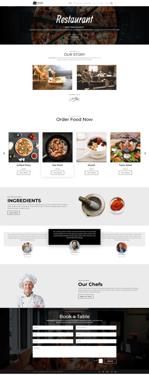 diseño tienda online restaurante